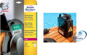AVERY Zweckform Ultra-Resist Folien-Etiketten Weiß B: 63,5 mm, H: 33,9 mm für Laserprinter - Bild 1