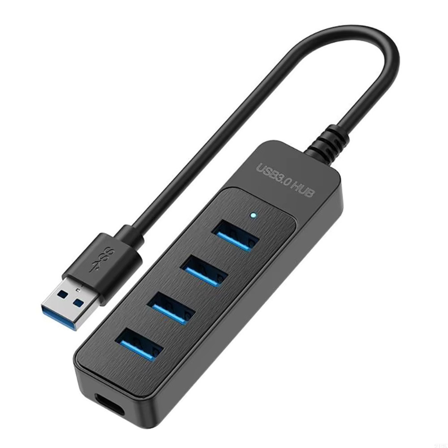 4-Port USB-Hub 3.0 High-Speed Multi-USB-Typ-C-Splitter Mehrfach-Expander in Schwarz für PC und Computer - Bild 4
