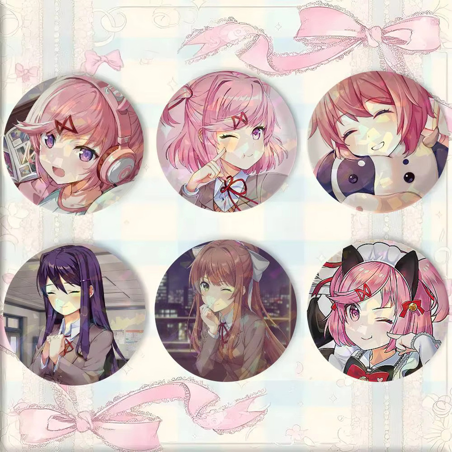Kayou Doki Doki Literature Club Abzeichen, Runde Cosplay-Pins, Brosche - Bild 3