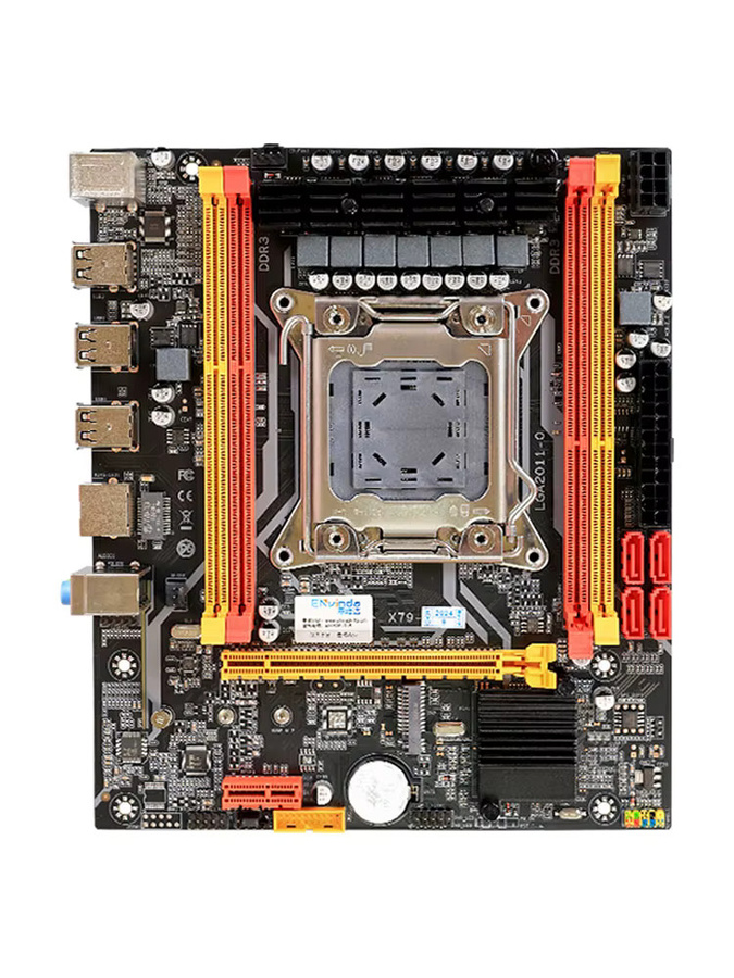 ENVINDA X79 VG6 Motherboard LGA 2011 für Xeon E5 Prozessoren, unterstützt DDR3 ECC REG-Speicher, SATA3, USB 2.0 und NVME M.2, Schwarz - Bild 4