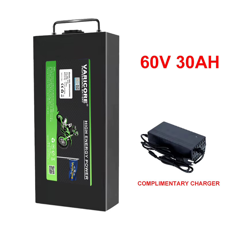 VariCore Schutz-Lithium-Akku 60V 30Ah mit 18650 Zellen für City Coco inklusive V-Ladegerät, Schwarz - Bild 2