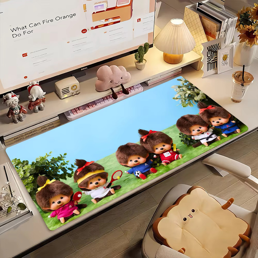 M-Mon-chhi-chiES XXL Mauspad in Multicolour, rutschfeste Schreibtischunterlage aus Gummi für Gaming und Büro - Bild 2