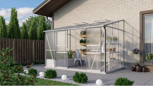 VITAVIA Gewächshaus Osiris aus Aluminium und Kunststoff in Silber, 6,5 m² - Bild 1