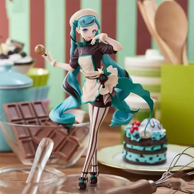 Bandai Hatsune Miku Dark Chocolate Bitter Pastry Chef Melty Cheerleading Anime Action Figure, Einzelfigur - Bild 1