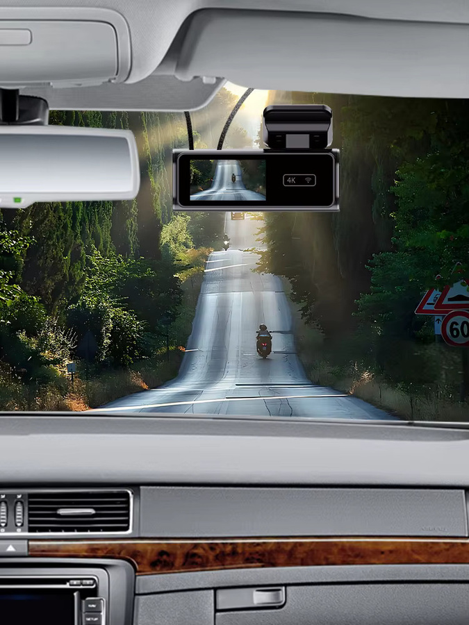 ACCEO 4K Auto-Dashcam mit WLAN und GPS, Mini-DVR mit Dual-Objektiv, 1080P Nachtsicht, 24H Parküberwachung und APP-Steuerung, Black Box - Bild 6