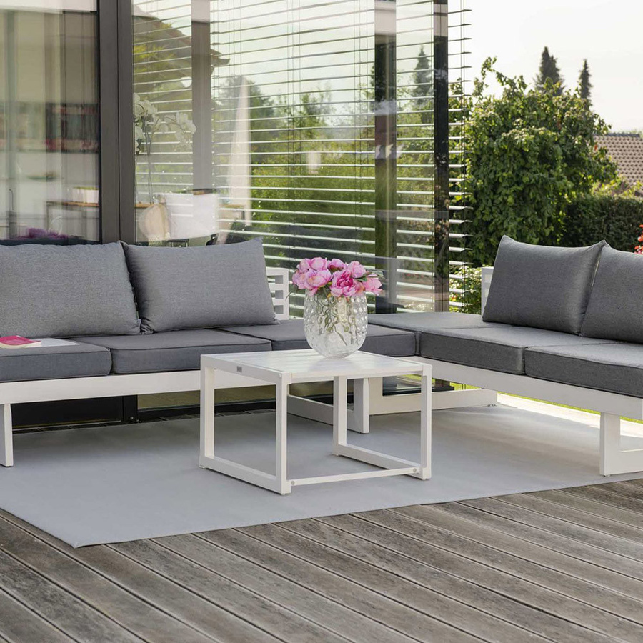 Stern Funktionsbeistelltisch Novus aus Aluminium in Weiß, B/T/H: 67 x 63 x 43 cm - Bild 3