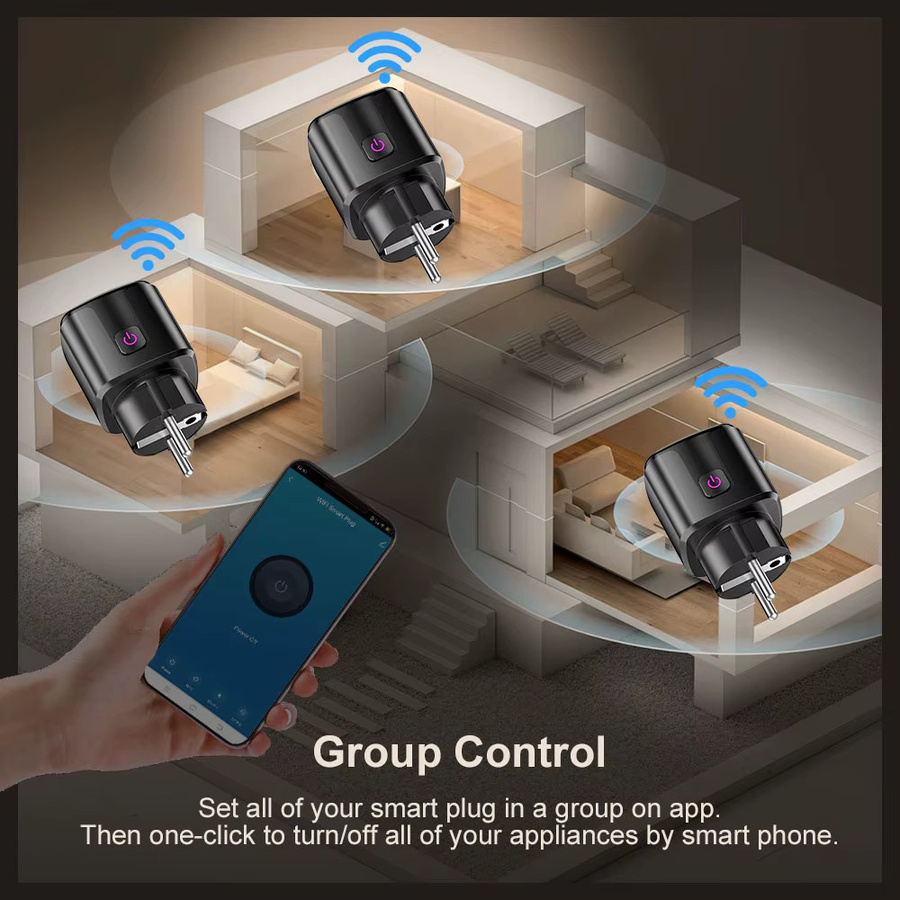 Elivco Tuya Smart Plug 16A EU WLAN-Steckdose mit Stromüberwachung in Schwarz - Bild 4