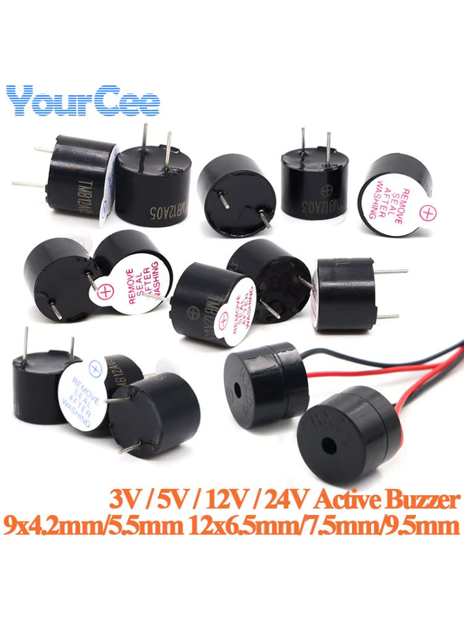 Mini Aktive Summer Set in Schwarz für 3V 5V 12V 24V mit verschiedenen Größen 0905 9x5,5mm 4,2mm 12x6,5mm 7,5mm 9,5mm Elektromagnetische Kunststoff Rohr Beep Ton Sound von Your Cee - Bild 3