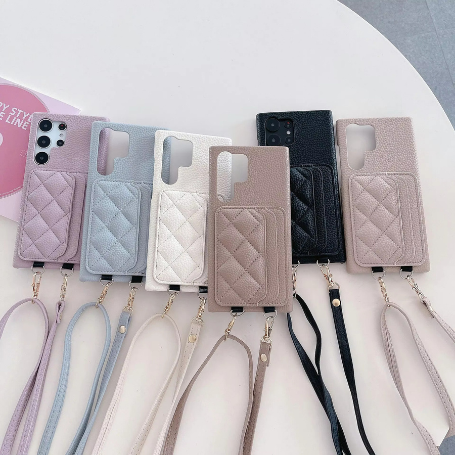 Leder Crossbody Tasche mit Kartenhalter und Handyhülle für Samsung Galaxy S24 S23 S22 Ultra Plus FE A15 A24 A25 A34 A35 A45 A54 A55 in Purple - Bild 3