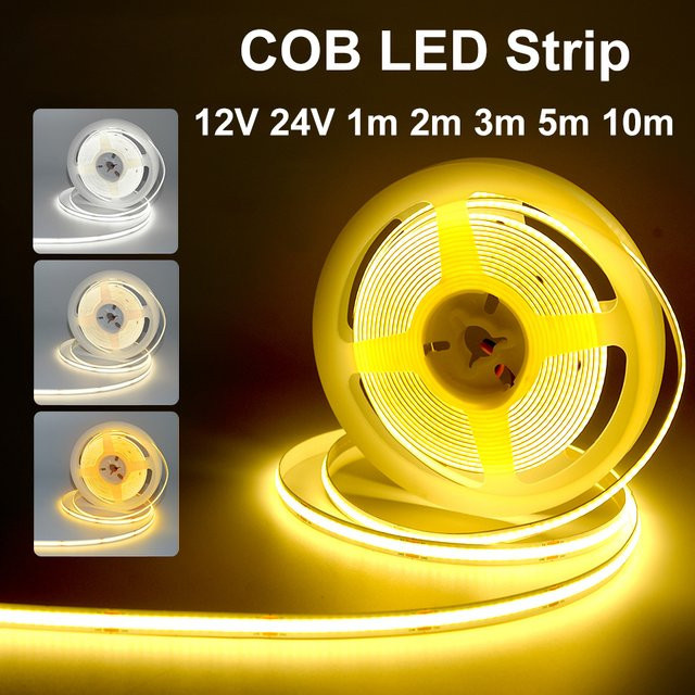 Aamasun Dimmbarer COB LED Streifen mit 320 LEDs/m, Breite: 8 mm, erhältlich in verschiedenen Längen und Farbtemperaturen (3000K, 4000K, 6000K) für deine Zimmerdekoration - Bild 1