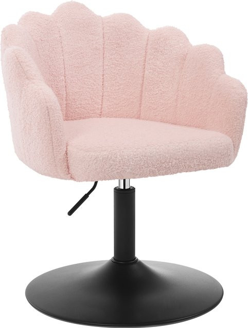 WOLTU Moderner Schminkhocker mit Rückenlehne aus Samt in Pink, Höhenverstellbar und Drehbar - Bild 1