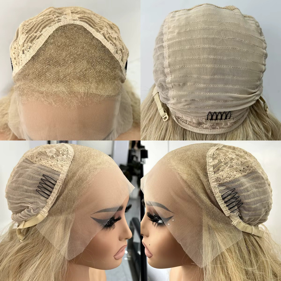 XiuQingCheng Wasserwellen Lace Front Perücke, Honigblond, 13 x 4, Synthetisch - Bild 2
