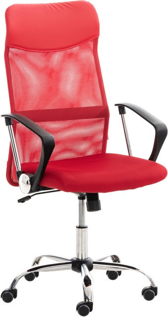 TPFLiving Bürostuhl Waterloo in Rot aus Kunstleder mit Armlehnen und Rollen für Home-Office und Büro - Bild 1