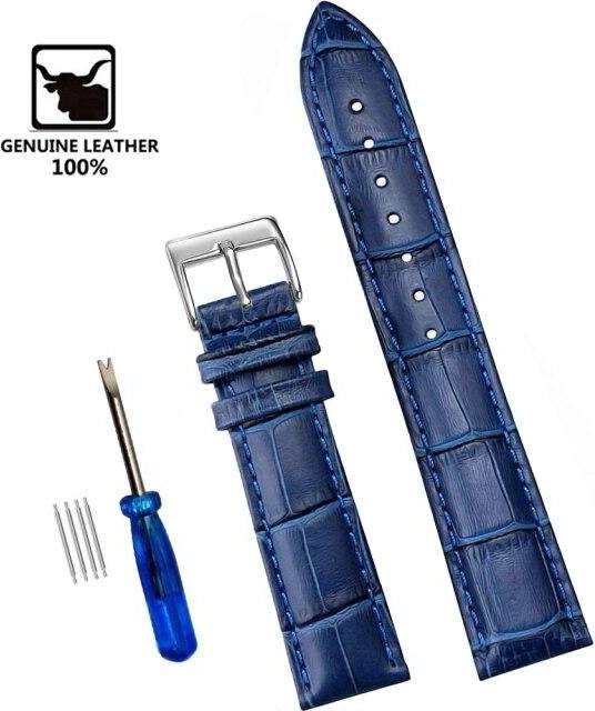 Uhrenarmband Leder, Stahl-Dornschließe, 16mm, Herren - Bild 1