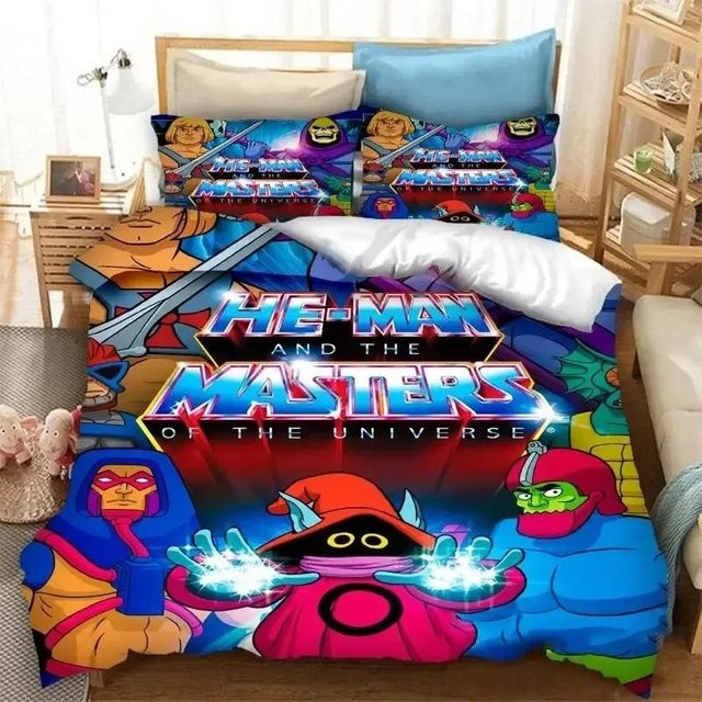 He-Man Masters of the Universe Bettwäsche-Set aus Mikrofaser mit Motiv, bestehend aus Bettbezug und Kissenbezug, Mehrfarbig, Breite: 133 cm, Höhe: 70 cm - Bild 1