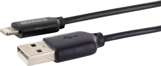 Schwaiger USB-A auf Lightning Sync und Ladekabel, Schwarz, 0,5 m - Bild 3