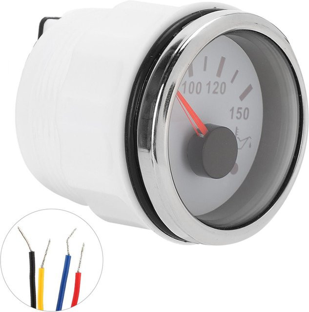 Neoglint Intelligente Öltemperaturanzeige mit Alarm aus Edelstahl 316 in Weiß, Durchmesser: 52 mm (2 Zoll) - Bild 1