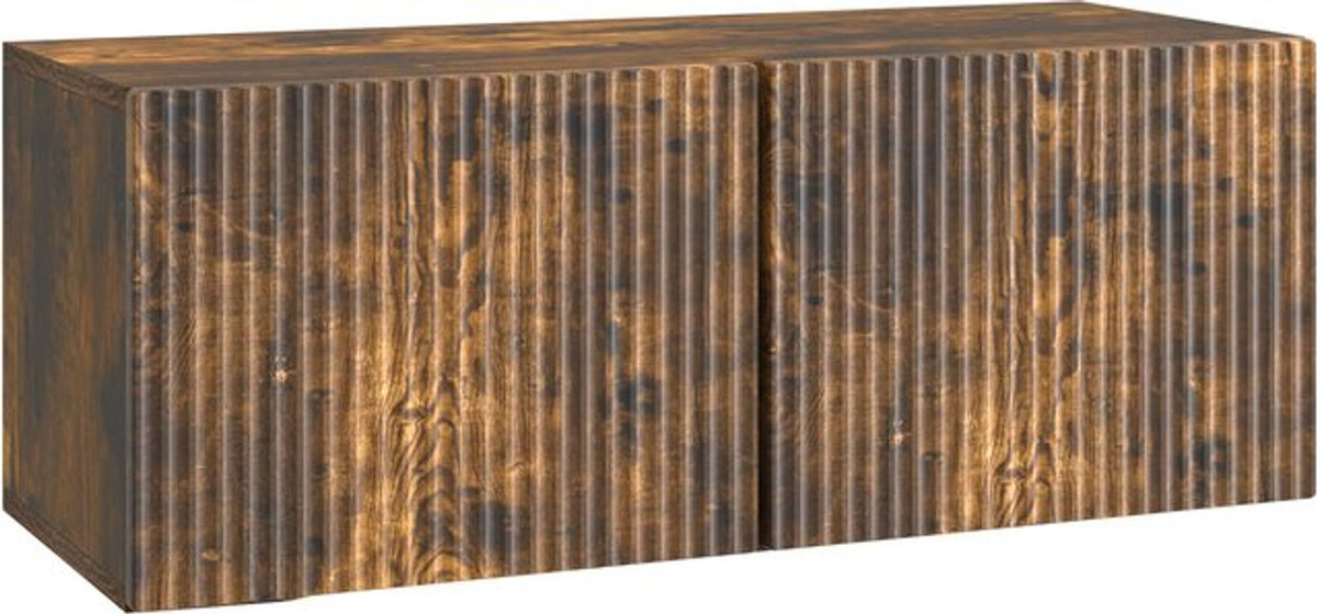 Wandmontierter TV-Schrank vidaXL aus Eiche in Geräuchert, Modern, B/T/H: 78,5 x 31 x 30 cm - Bild 1