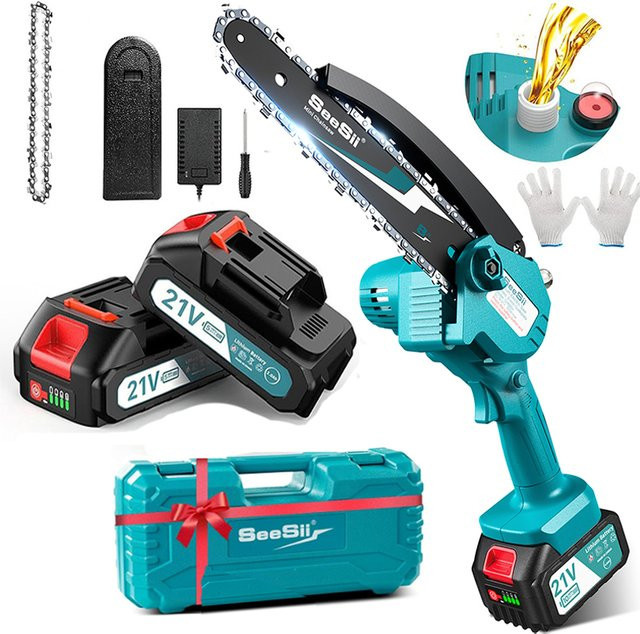 SEESII Akku-Kettensäge Mini Elektrische Kettensäge 6 Zoll für Makita 18V Akku - Bild 1