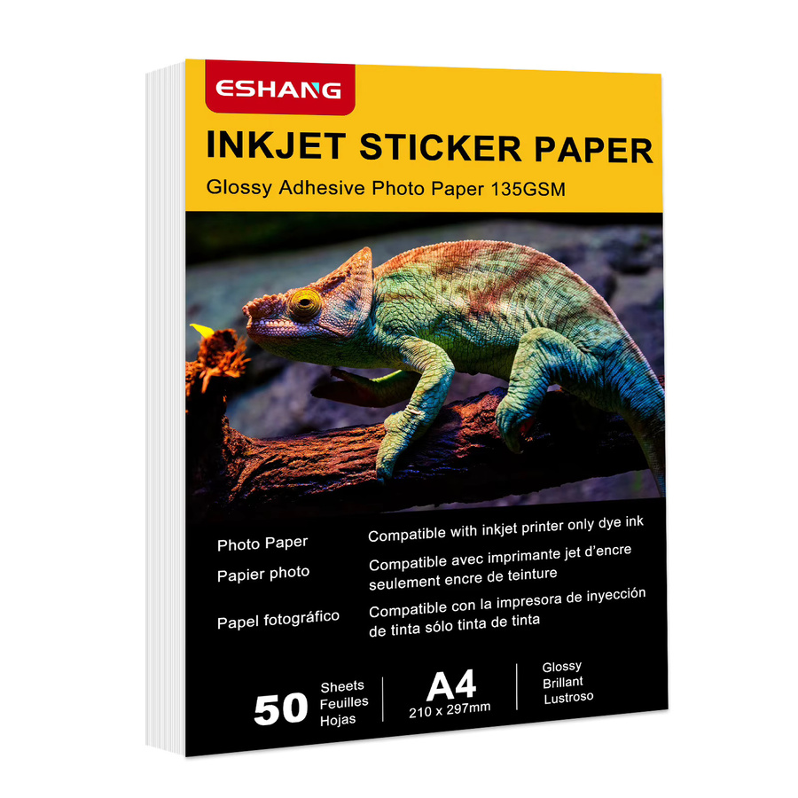 ESHANG Selbstklebendes Fotopapier Glänzend für Tintenstrahldrucker 135 g/m2 - Bild 4