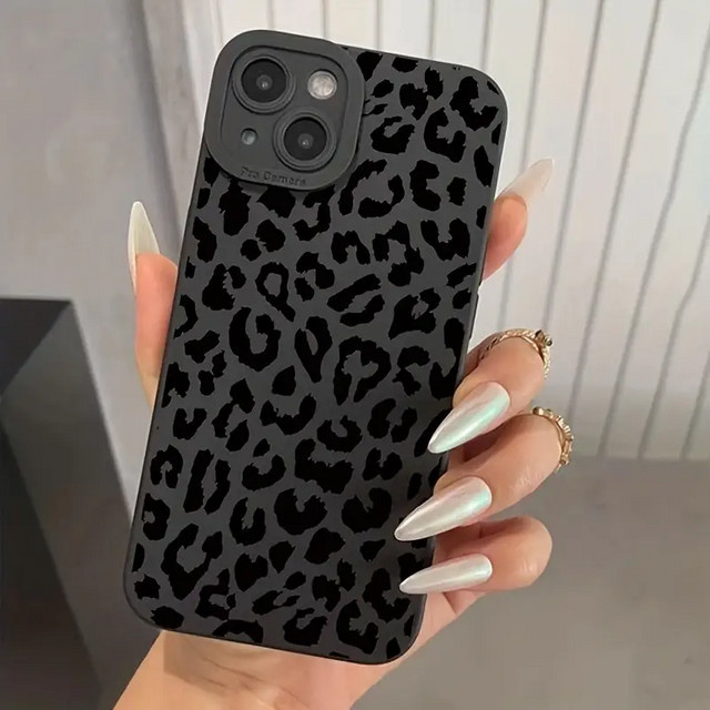 Schwarze Handyhülle mit Leopardenmuster für Samsung Galaxy S26 S25 S24 S23 S22 S21 Ultra Plus FE A55 A54 A35 A34 A33 A53 Cover - Bild 1