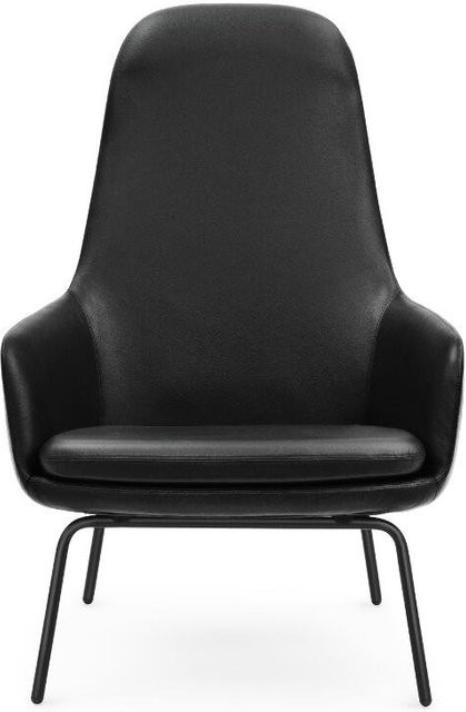 Normann Copenhagen Era Sessel Hoch mit braunem Leder und Stahlgestell - Bild 1