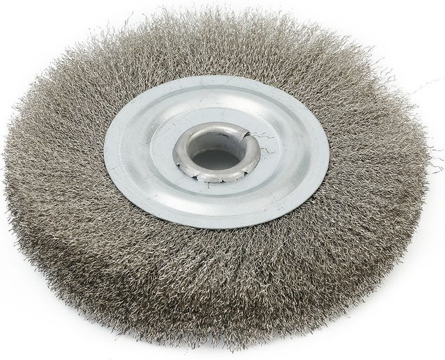 Vibratite Gewellte Edelstahl Drahtbürste für Winkelschleifer, 6 Zoll, Farbe Silber, Lochdurchmesser: 16 mm - Bild 1