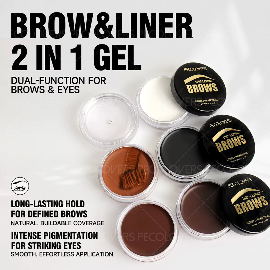 2-in-1 Augenbrauen- und Eyeliner-Gel mit Pinsel, Unisex - Bild 3