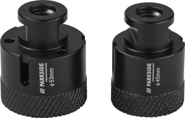 Parkside Performance Diamant-Bohrkronen Set in Schwarz aus Stahl mit Durchmesser 45 mm und 53 mm - Bild 1