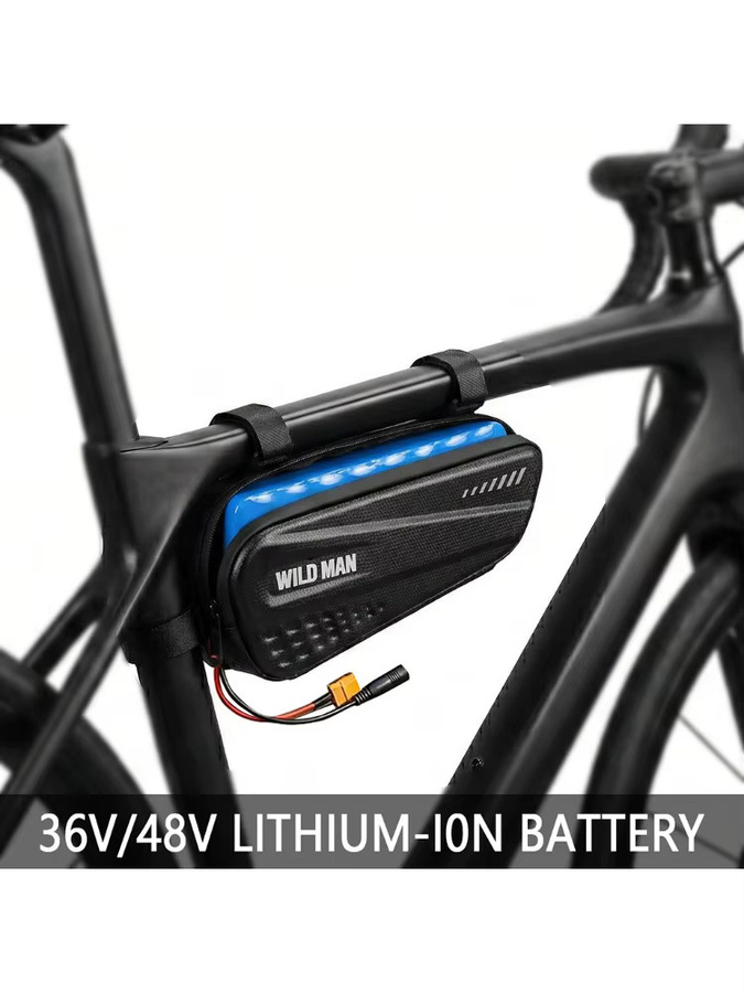 Reoaoone Hochleistungs-Lithium-Ionen-Akku im Dreiecksgehäuse für 250-500W Motoren, 48V/36V, Schwarz - Bild 4