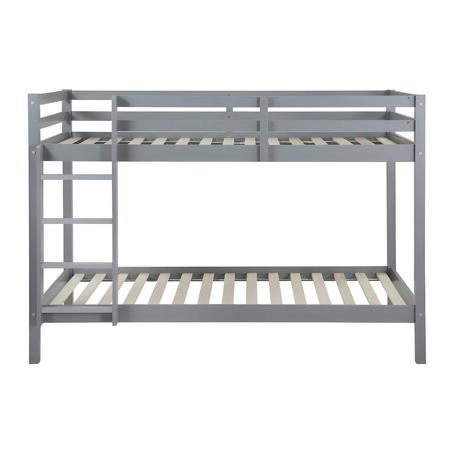 Vente-unique Etagenbett Anicet aus massiver Kiefer, Grau, B/T: 90 x 190 cm - Bild 2