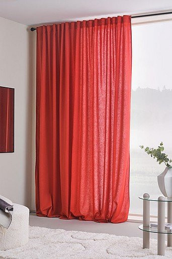 Jotex HANNAH Multifunktionsgardine extrabreit, Rot, blickdicht, Leinenoptik, Höhe: 270 cm - Bild 1