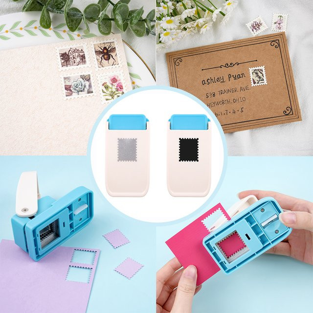 Rechteckiger Briefmarkenstanzer für Papierhandwerk und Scrapbooking in Silber - Bild 1