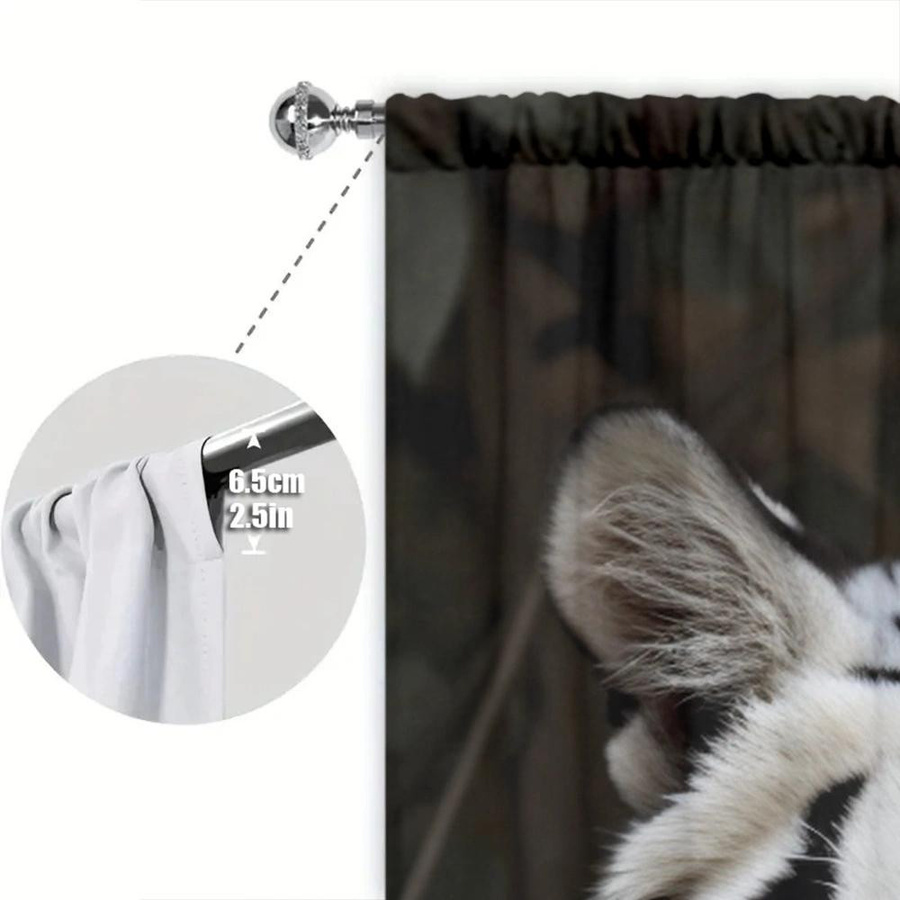 2er-Set Vorhang mit Tigerdruck von Household supplies MH, halbtransparent, mehrfarbig, B: 52,5 cm, H: 116 cm - Bild 2