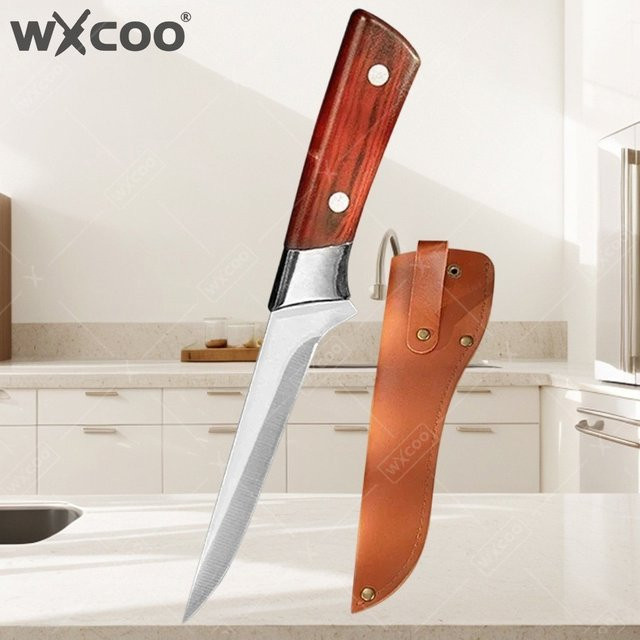 WXCOO Professionelles Filiermesser aus handgeschmiedetem Edelstahl mit Holzgriff zum Entbeinen von Fisch, Fleisch, Obst und Gemüse - Bild 1