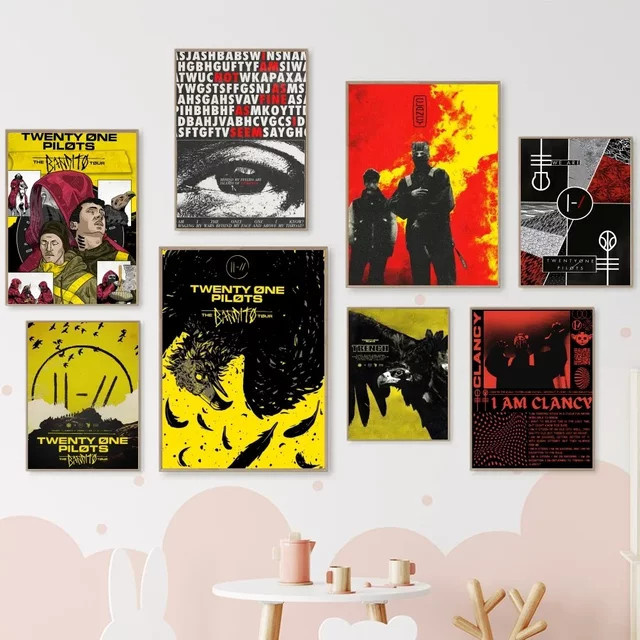 Potdemiel Anime Poster Twenty One Pilots Kunstdekoration Mehrfarbig - Bild 1