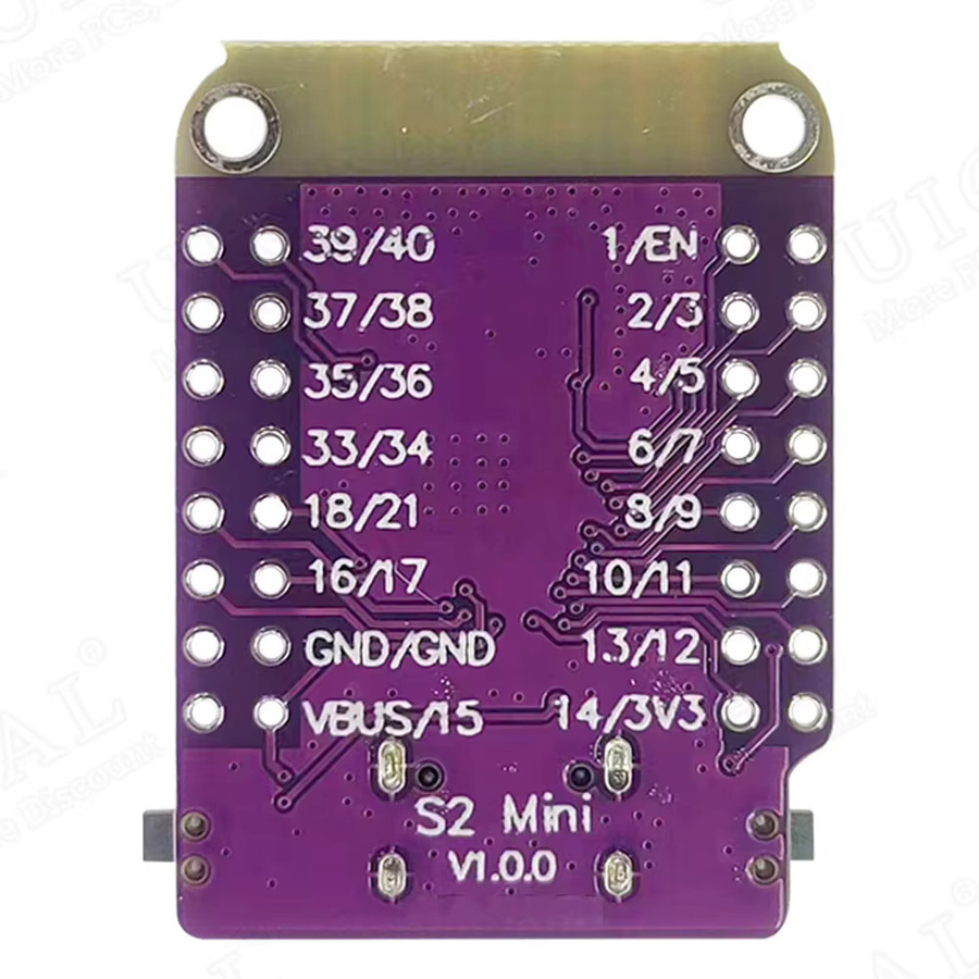 ESP32 S2 MINI IoT Development Board mit 2,4G WIFI, 4MB Flash, 2MB PSRAM, 32 Pins und USB Typ-C in Violett - Bild 3