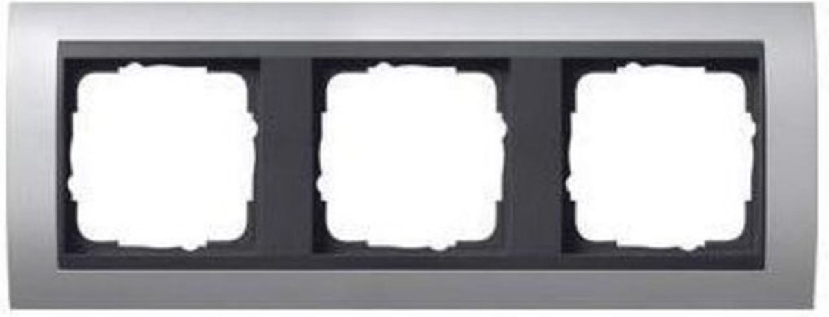 Gira Event Abdeckrahmen dreifach mit Zwischenrahmen aus Aluminium in Anthrazit - Bild 2