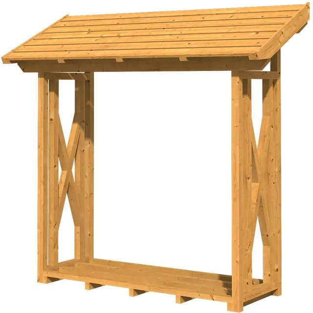 Skan Holz Kaminholzunterstand Paul 1 aus Douglasienholz in Natur/Beige, B/H/T: 240 x 229 x 88 cm - Bild 1