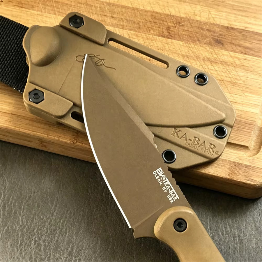 KA-BAR Outdoor-Messer mit feststehender Klinge aus Edelstahl in Gelb - Bild 2