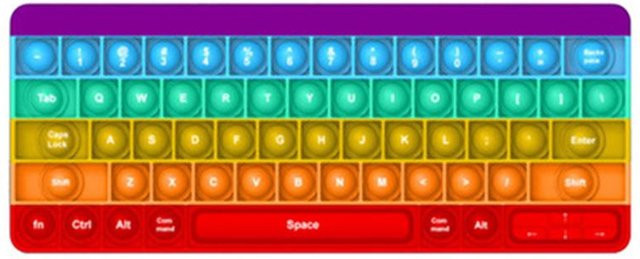 Wucifang Bags Tastatur Push Bubble Fidget Spielzeug, Regenbogen, blue - Bild 1