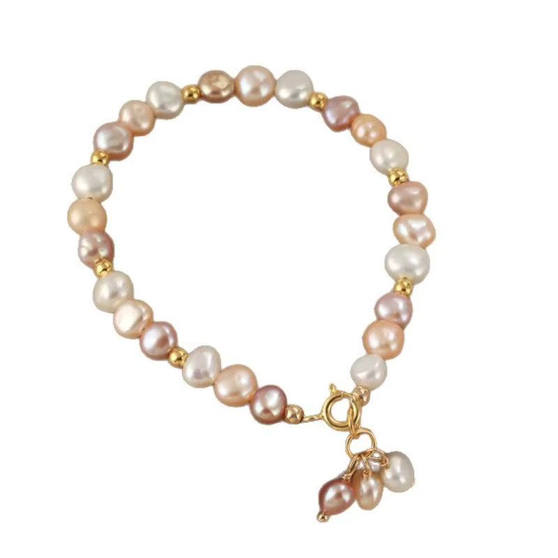 Minar Armband, barocke Süßwasserperlen, Weiß, Rosa, Lila, Damen - Bild 3