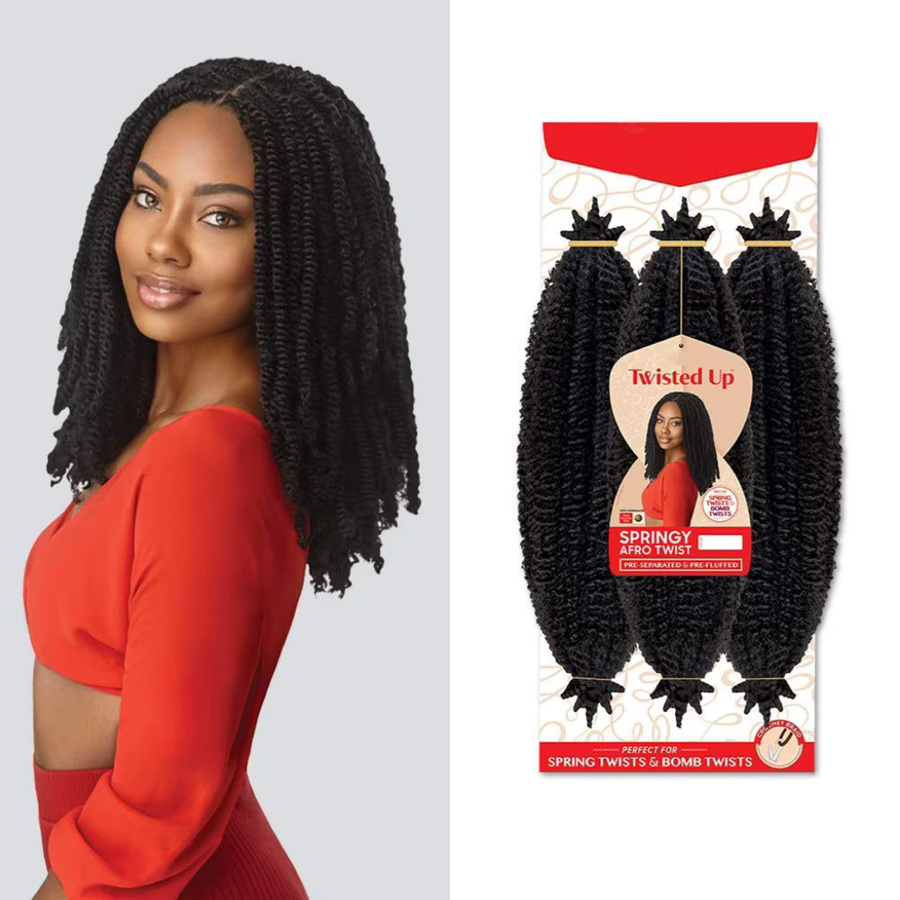 SHES BEAUTY 3X Springy Afro Twist Synthetisches Flechthaar, 16/24 Zoll, Damen - Bild 2