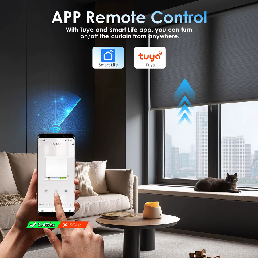 BSEED E Serie Smart Zigbee Rollladen Schalter für elektrische motorisierte Jalousien, Tuya Google Home Alexa Sprachsteuerung, Schwarz - Bild 4