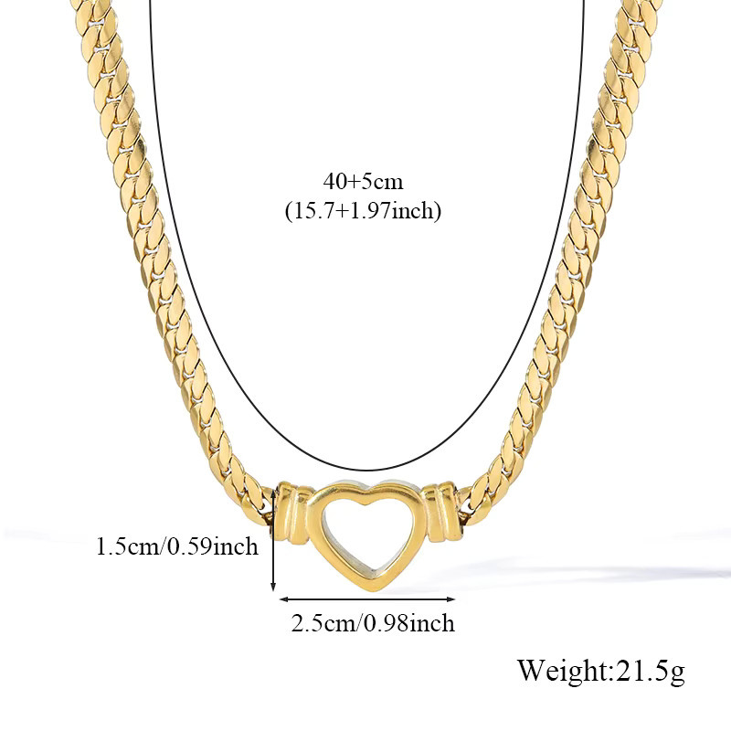 GANEMLY Halskette, Edelstahl, Gold, Damen - Bild 2