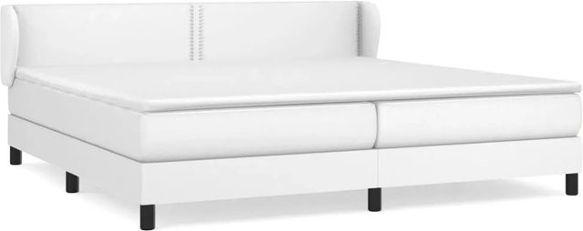 vidaXL Boxspringbett Hybrid mit Matratze Weiß Kunstleder B/T: 200 x 200 cm - Bild 1