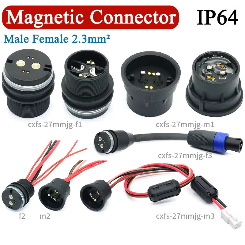 DIVEDEER Magnetischer Datenanschluss 18A IP64 Wasserdichter Magnetstecker und Buchse mit Datenkabel in Schwarz - Bild 4