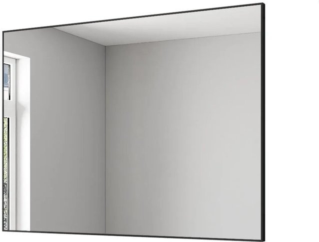 Aquabatos Badspiegel Wandspiegel in Schwarz, modern und rechteckig, B/H: 80 x 60 cm - Bild 1
