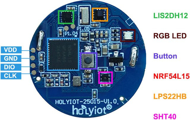 Holyiot nRF54L15 Bluetooth 6.0 Beacon mit SHT40 Barometer Sensor und LIS2DH12 BLE Modul für Indoor Tracking und Smart Home Anwendungen - Bild 1