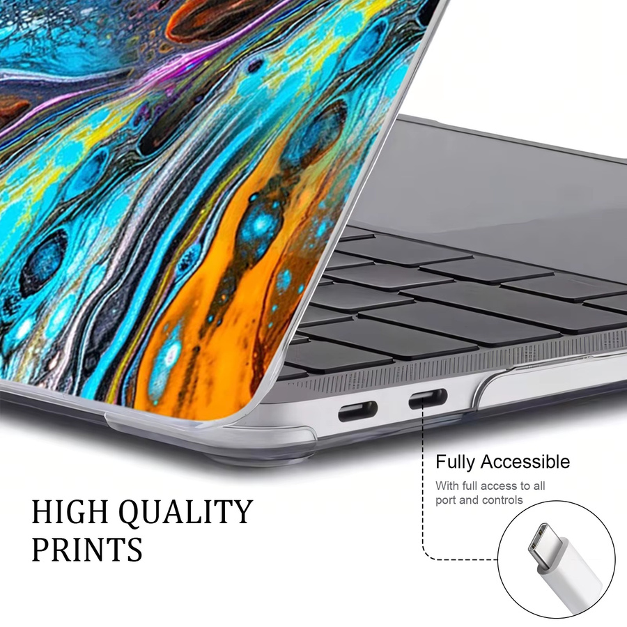 Stoßfeste Laptop-Hülle mit abstraktem Marmor-Design für Apple MacBook Air und MacBook Pro (13, 14, 15, 16 Zoll), Multicolor - Bild 4